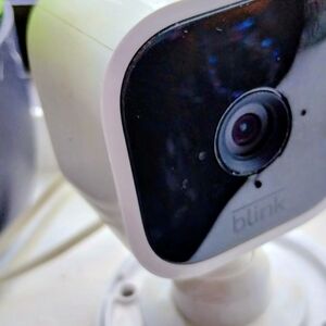 Blink Security Camera in White and Black With Front Door Camera